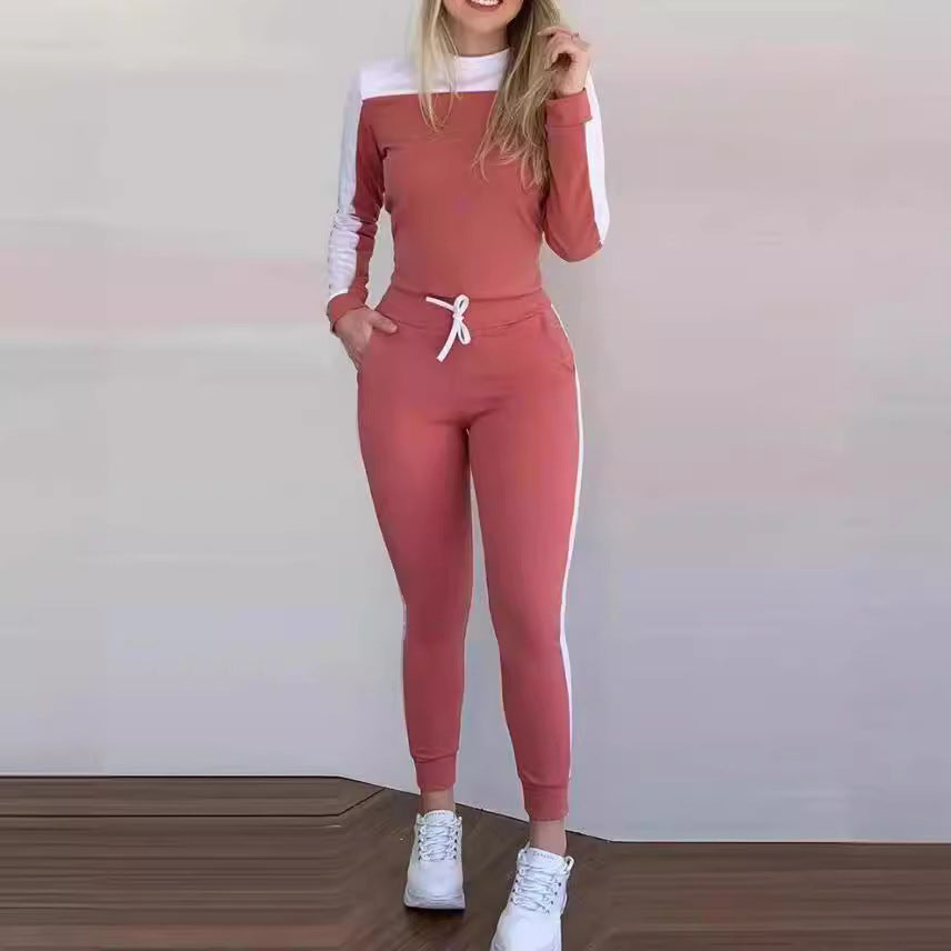 Damen Sportlicher Jumpsuit mit abnehmbaren Trägern und seitlichen Kontraststreifen R&B