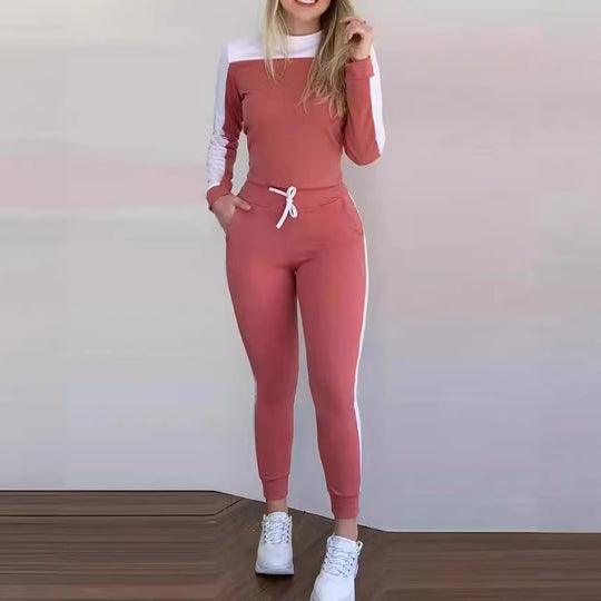 Damen Sportlicher Jumpsuit mit abnehmbaren Trägern und seitlichen Kontraststreifen R&B