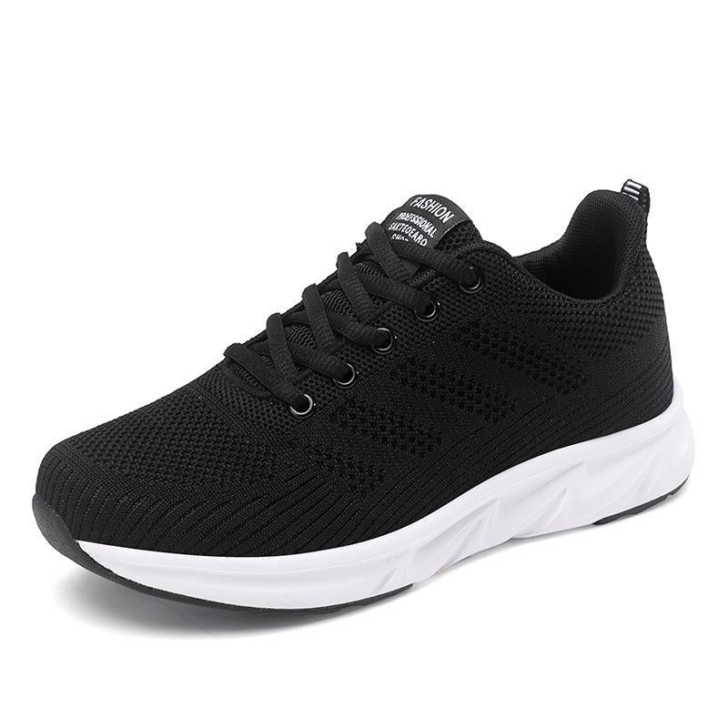 Damen nan leichtgewichtige atmungsaktive Strick-Laufschuhe mit viskoelastischer Einlegesohle und stoßdämpfender Zwischensohle R&B