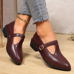 Damen elegante Schnürschuhe mit modischem Riemen und bequemer Sohle R&B