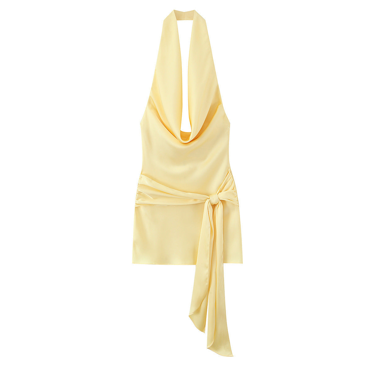 Damen Halter-Top mit elegantem Wickel-Design und fließendem Stoff R&B