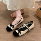 Damen Ballerinas mit elegante Schnalle und dekorativer Schleifenverzierung R&B