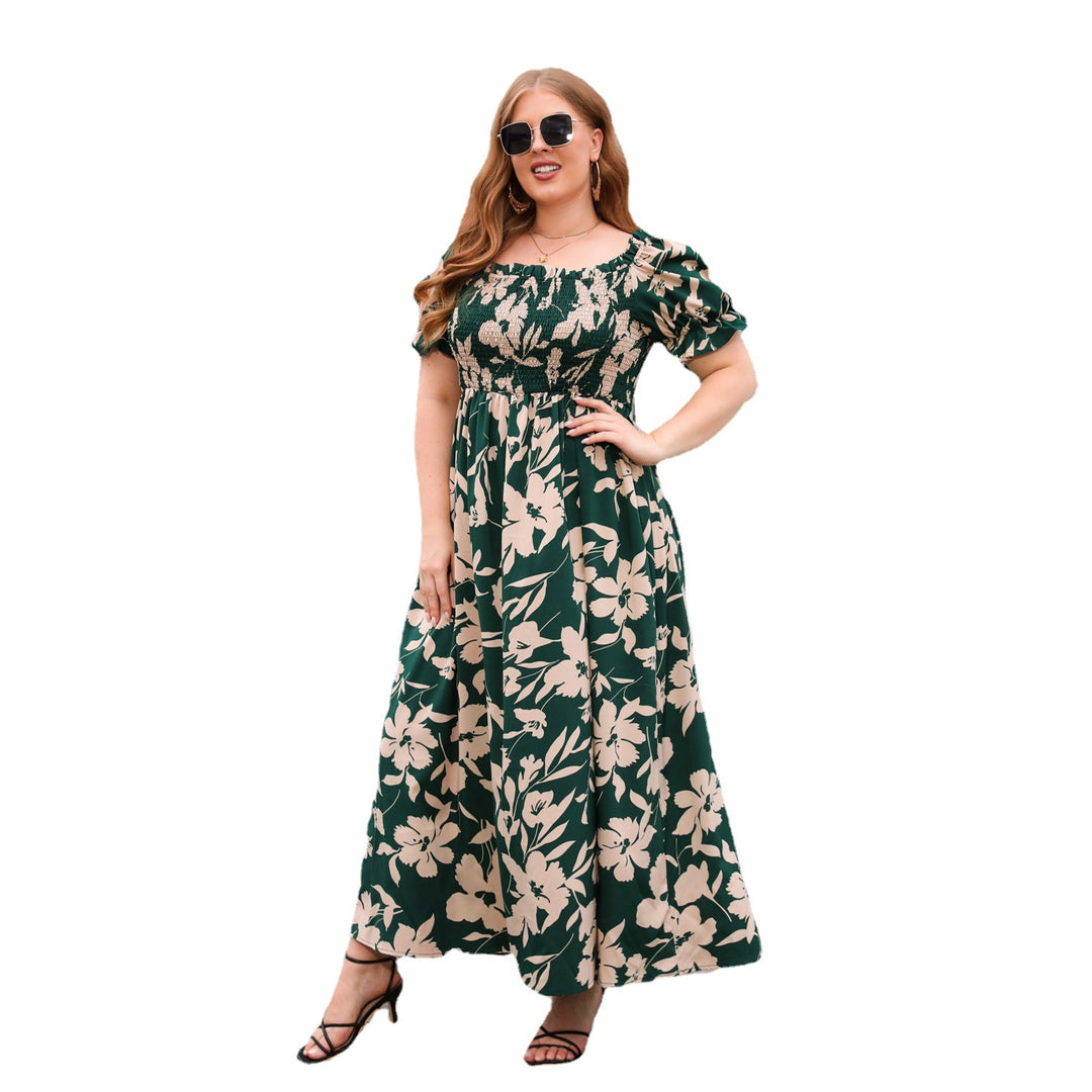 Damen Sommerliches Maxikleid mit romantischem Blumenmuster und Puffärmeln R&B