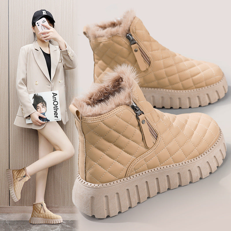 Damen Steppstiefel mit kuscheligem Lammfellfutter R&B