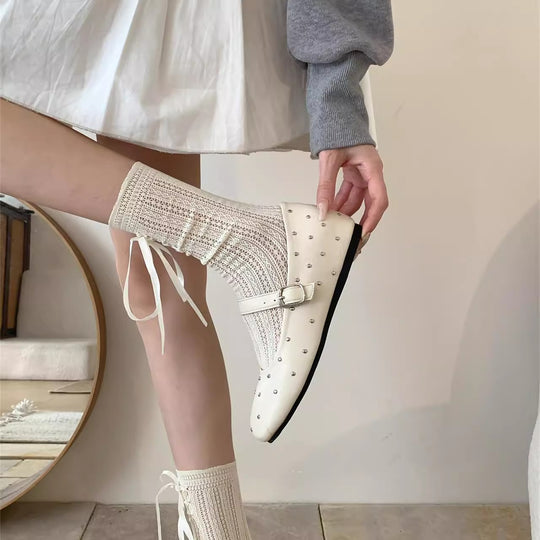 Damen Ballerinas mit dekorativer Schnalle und funkelndem Design R&B