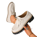 Damen Schnürschuhe mit schimmerndem Krokoprägung und rutschfester Profilsohle R&B