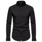 Herren Elegantes Langarmhemd mit Rüschendetails R&B