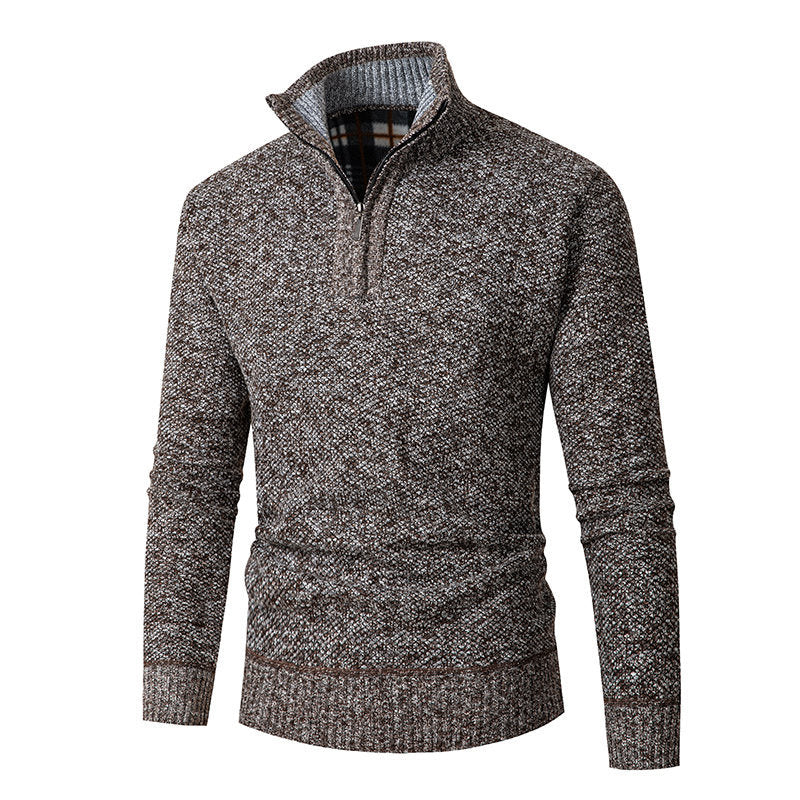 Herren Pullover mit hohem Kragen und praktischen Reißverschluss R&B