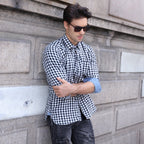 Herren Karomuster Hemd mit Brusttasche und lässigem Schnitt
