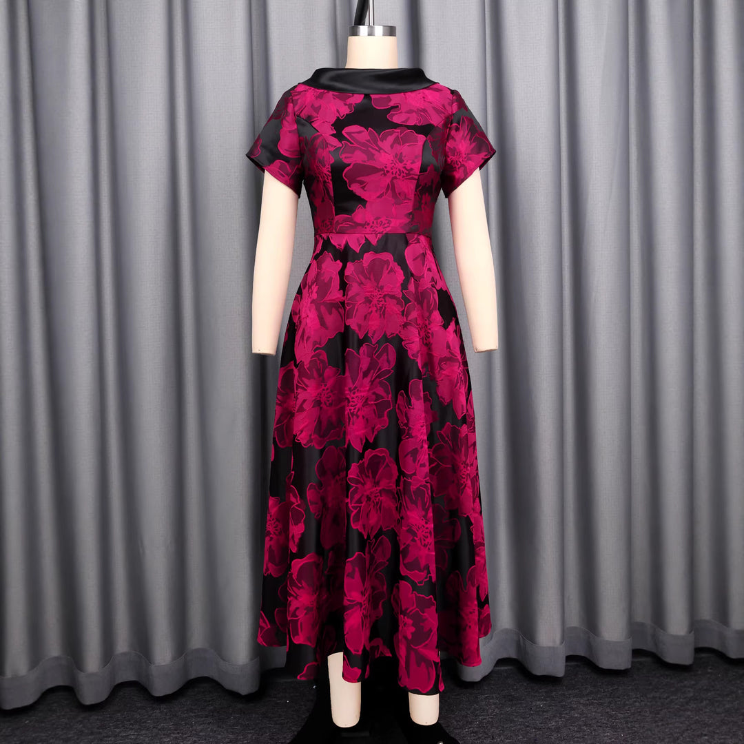 Damen Elegantes Midikleid mit floralem Design und strukturiertem Oberteil R&B