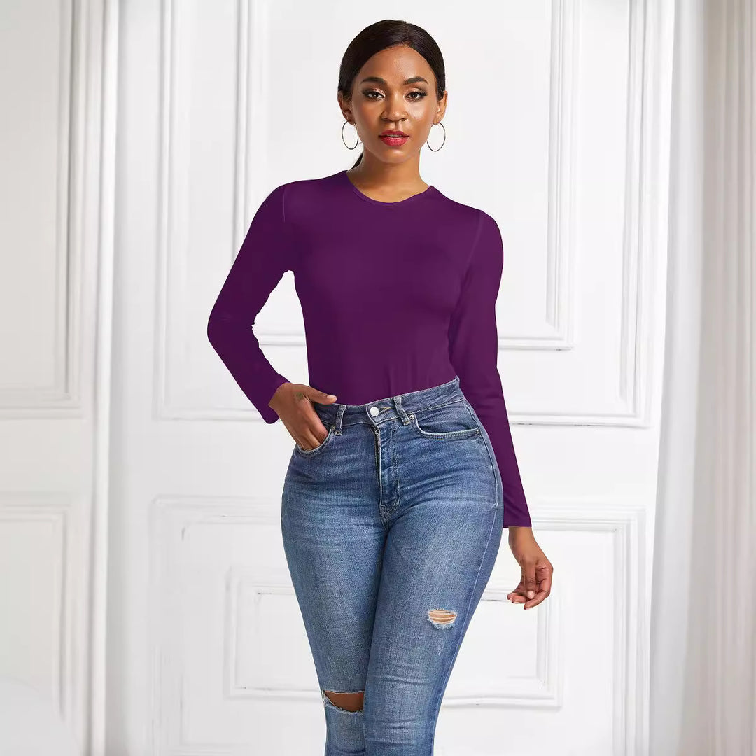 Damen Eleganter Langarmbody mit hohem Beinausschnitt R&B