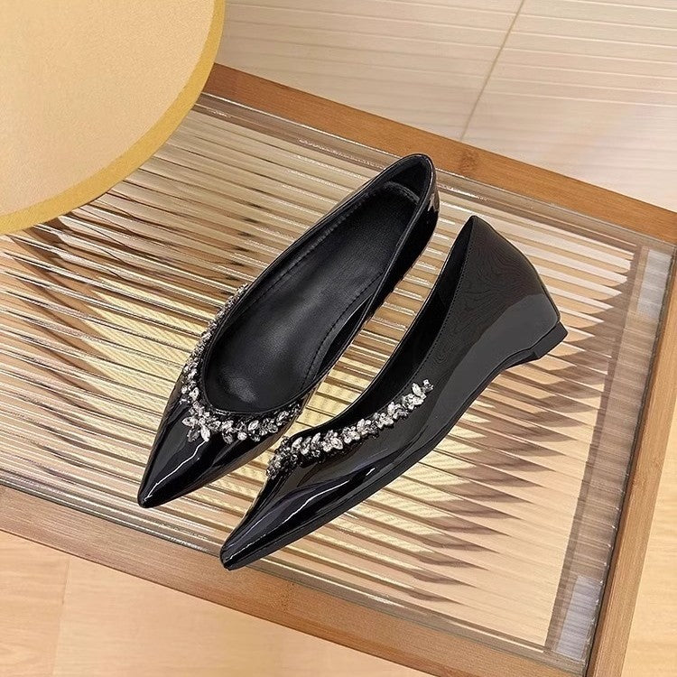 Damen elegante Ballerinas mit funkelnden Strass-Details R&B