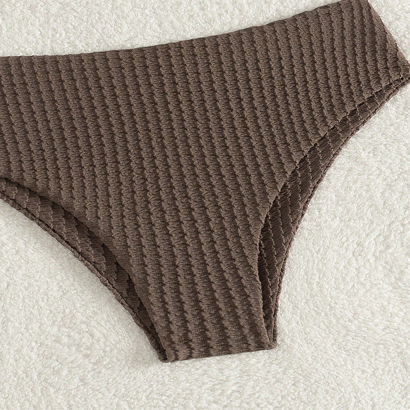 Damen Bandeau-Bikini mit raffiniertem Knoten-Design und hohem Bund R&B