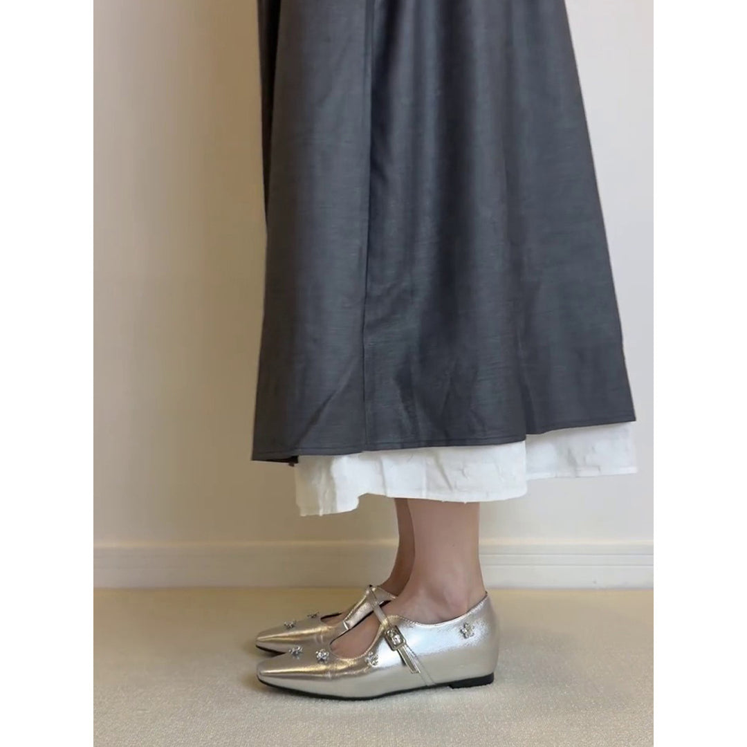 Damen Ballerina-Schuhe mit floralem Dekor und elegantem Schnallenverschluss R&B