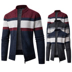 Herren modische Strickjacke mit hohem Kragen und strukturiertem Design