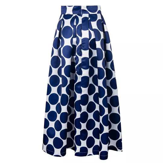 Damen Tellerrock mit großflächigem Polka-Dot-Muster R&B