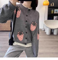 Damen Verspielt gemusterter Cardigan mit Knopfdetail R&B