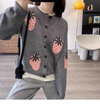 Damen Verspielt gemusterter Cardigan mit Knopfdetail R&B