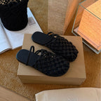 Damen Modische Riemensandalen aus hochwertigem Kunstleder mit geflochtenem Design