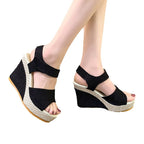 Damen Wedge-Sandalen mit geflochtenem Espadrille-Detail R&B