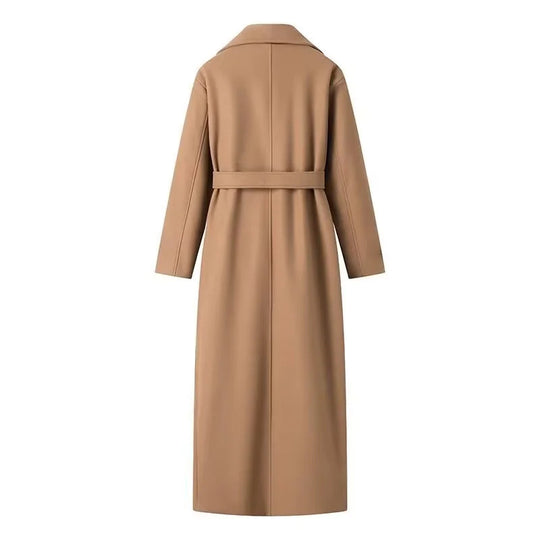Damen eleganter Trenchcoat mit Schulterklappen und Taillengürtel R&B