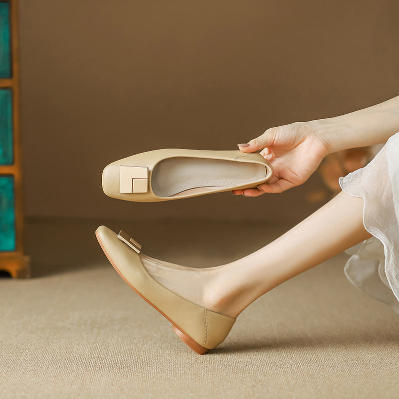 Damen elegante Ballerinas mit modischem Metallakzent R&B