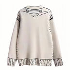 Damen Strickjacke mit einzigartigem grafischen Design und hochwertigen Knopfdetails R&B