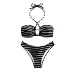 Damen Bandeau-Bikini mit verspieltem Schnitt und trendigen Bindändern