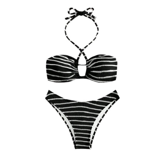 Damen Bandeau-Bikini mit verspieltem Schnitt und trendigen Bindebändern R&B