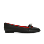 Damen Ballerinas mit elegantem Riemen und schimmerndem Akzent