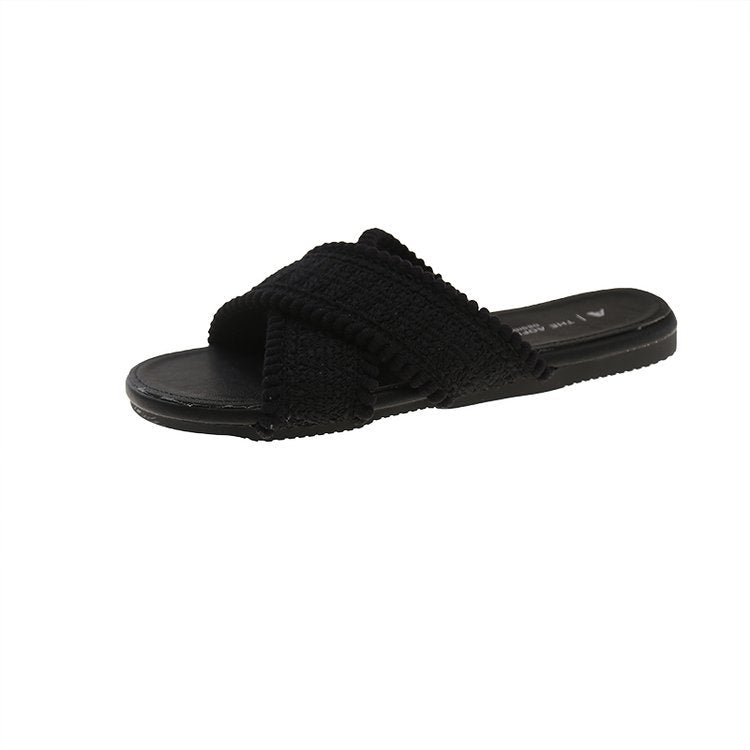 Damen modische Sandalen mit Pompons R&B