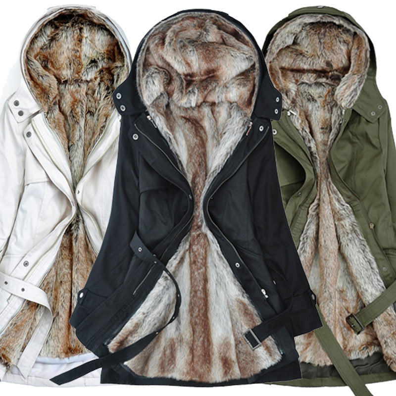 Damen Warm gefütterte Outdoor-Jacke mit Kapuze R&B