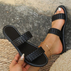 Damen Geflochtene Riemchen-Sandalen mit komfortablem Fußbett und rutschfester Sohle R&B