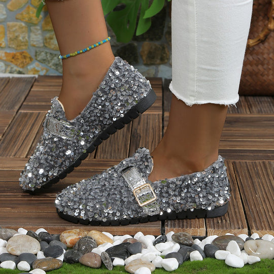 Damen Glitzernde Ballerinas mit luxuriösen Pailletten R&B