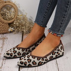 Damen modische spitze Ballerinas mit elastischem Strickdesign R&B