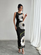Damen Maxikleid mit floralem Druck und figurbetonter Silhouette R&B