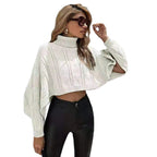 Damen kuscheliger Rollkragenpullover mit weitem Schnitt und strukturiertem Design R&B