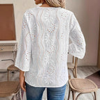 Damen Bluse mit besticktem Design und luftiger Passform R&B