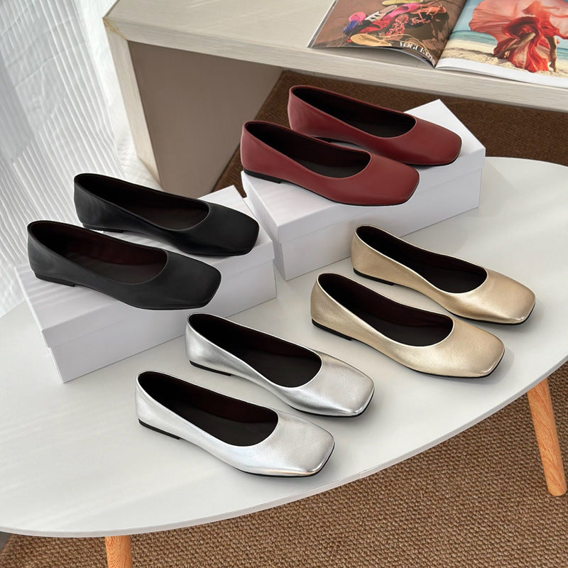 Damen Ballerinas mit elegantem Quadrat-Fußbett