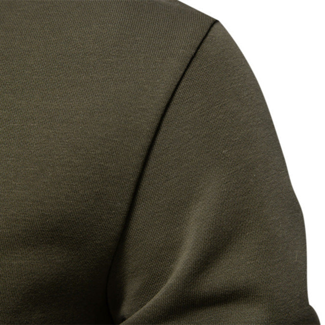 Herren nan klassisches Rundhals-Sweatshirt aus schwerer Baumwollmischung mit angerauter Innenseite und gerippten Bündchen R&B