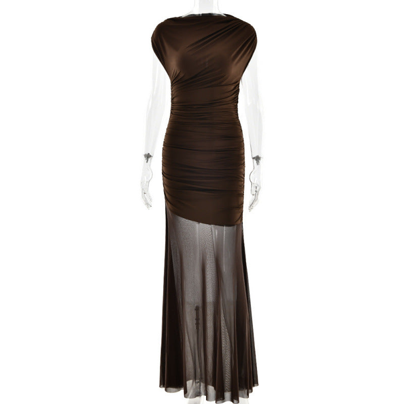 Damen Elegantes Abendkleid mit figurformenden Rüschen R&B