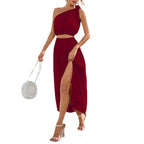 Damen Maxikleid mit asymmetrischem Schnitt und seitlichem Schlitz R&B