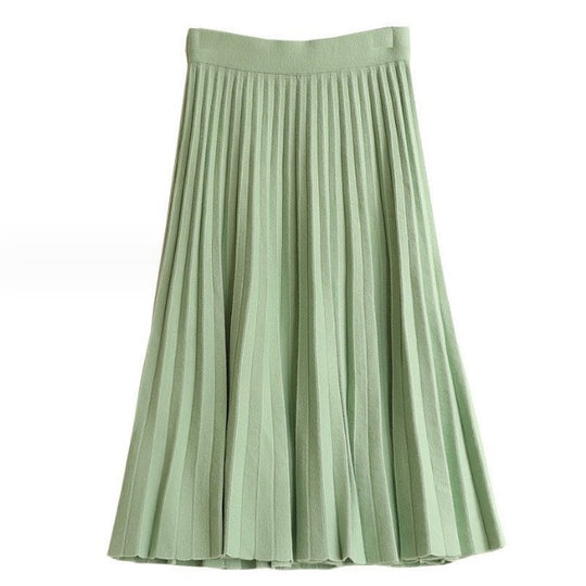 Damen Plissierter Maxi-Rock aus hochwertigem Strickstoff R&B