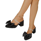 Damen Slingback-Pumps mit glamourösem Schleifendesign und funkelnden Riemen R&B