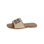 Damen Slide-Sandalen mit modischem Woven-Design und unverwechselbarem Logo EB