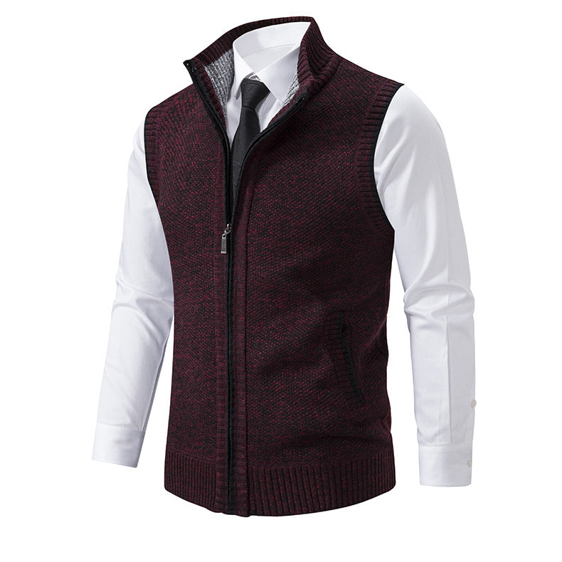 Herren Strickweste mit Reißverschluss und strukturiertem Design R&B
