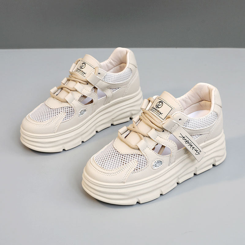 Damen atmungsaktive Plateau Sneakers mit ergonomischem Design und robustem Obermaterial R&B