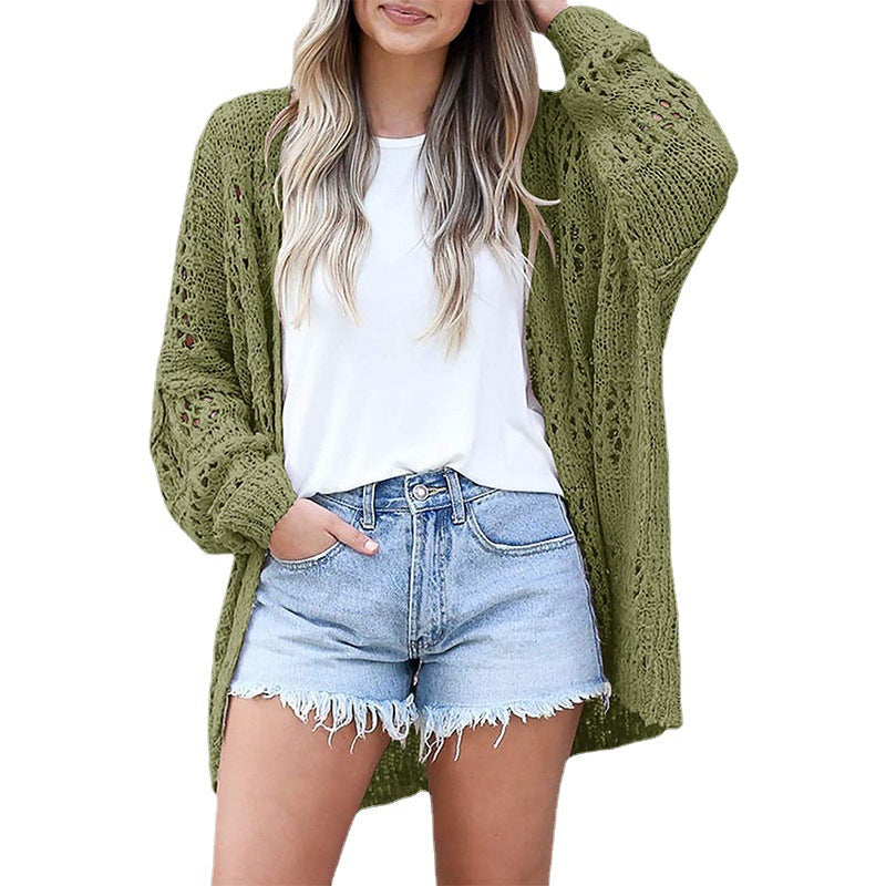 Damen offene Strickjacke
