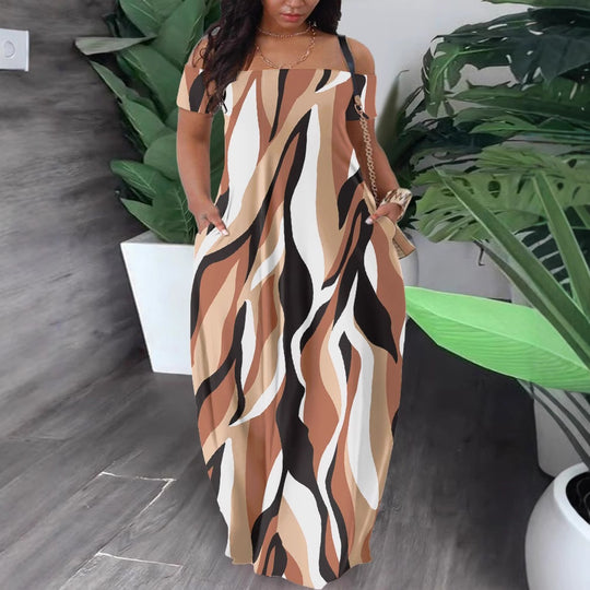 Damen Maxi-Kleid mit Off-Shoulder Design R&B