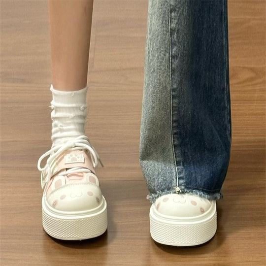 Damen Sneakers mit verspieltem Tiermotiv und bequemem Plateau-Heel R&B